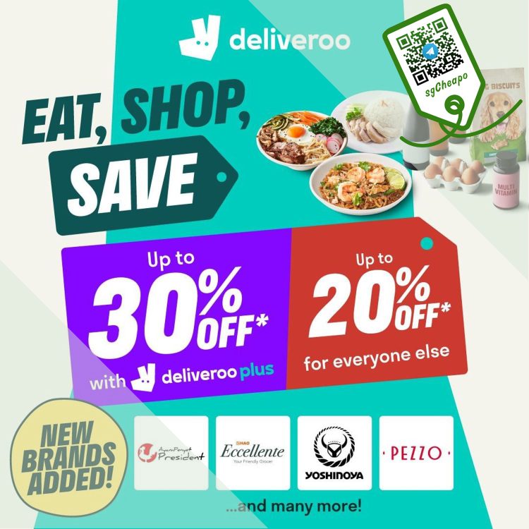 Deliveroo - 30% OFF Selected Brands - sgCheapo