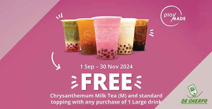 Playmade - FREE Chrysanthemum Milk Tea - sgCheapo