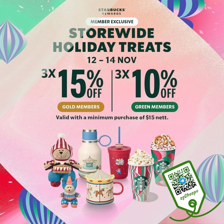 Starbucks - UP to 3x 15% OFF Starbucks - sgCheapo