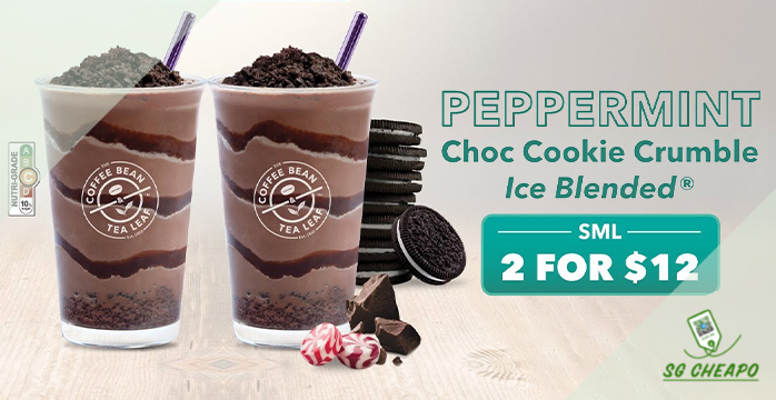 The Coffee Bean & Tea Leaf - 2 for $12 Peppermint Choc Ice Blended