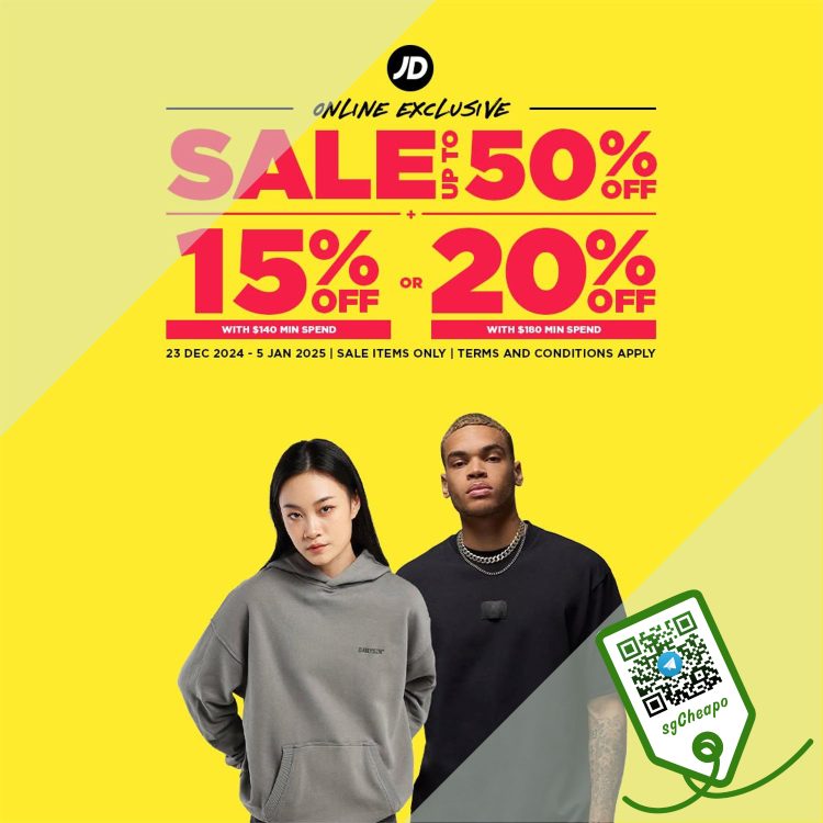 JD Sports - Extra 20% OFF JD Sports - sgCheapo