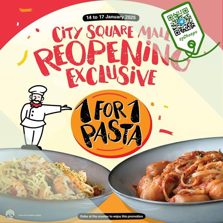 Pastamania - 1 FOR 1 Pasta Deals - sgCheapo