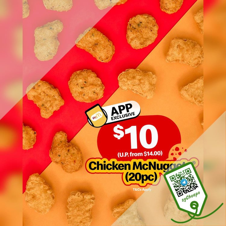McDonald's - 20pc Chicken McNuggets for $10 - sgCheapo