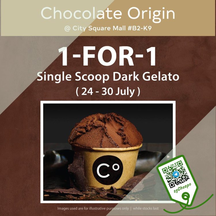 Chocolate Origin - 1 FOR 1 Single Scoop Dark Gelato - sgCheapo