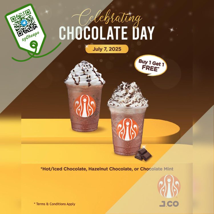 JCO Donuts & Coffee - 1 FOR 1 Choco Drink - sgCheapo