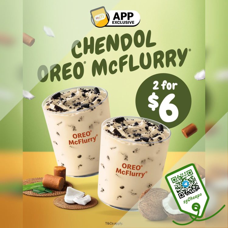 McDonald's - 2 FOR $6 Chendol Oreo McFlurry - sgCheapo