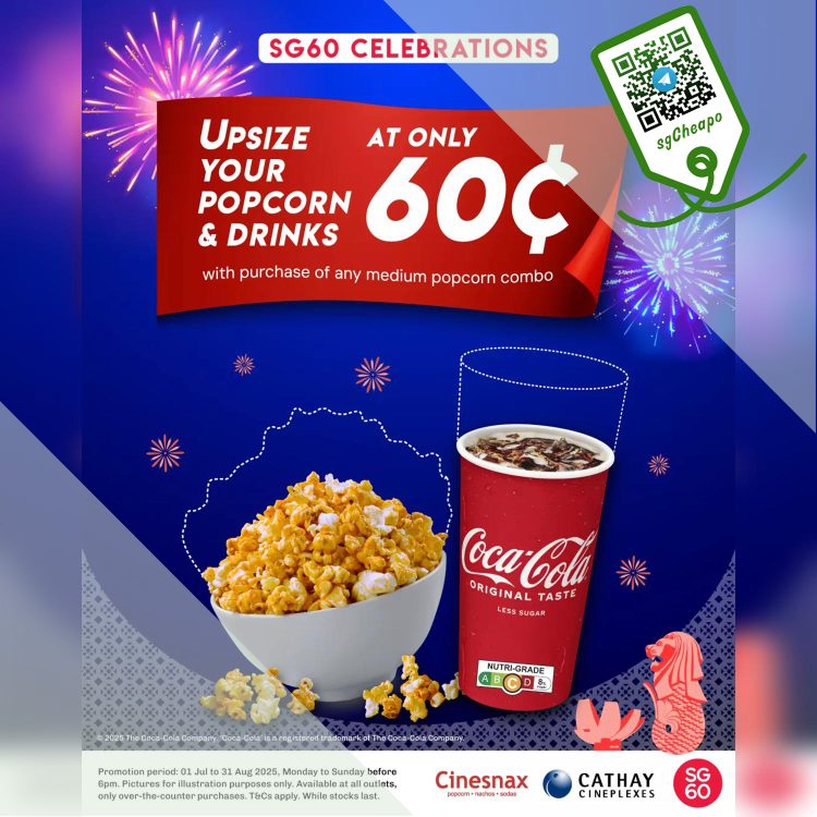 Cathay Cineplex - $0.60 Popcorn & Drink Upgrade - sgCheapo