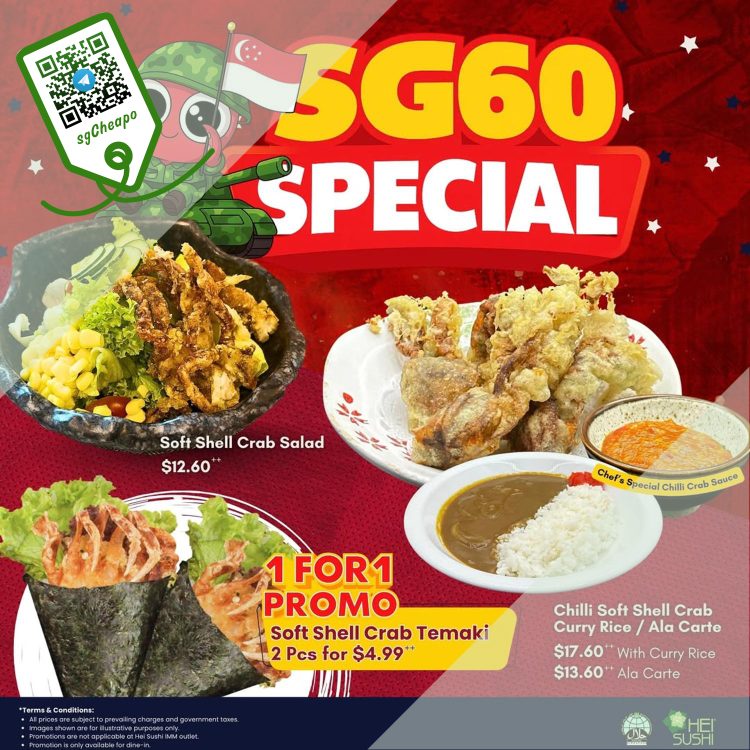 Hei Sushi - 1-FOR-1 Soft Shell Crab Temaki - sgCheapo