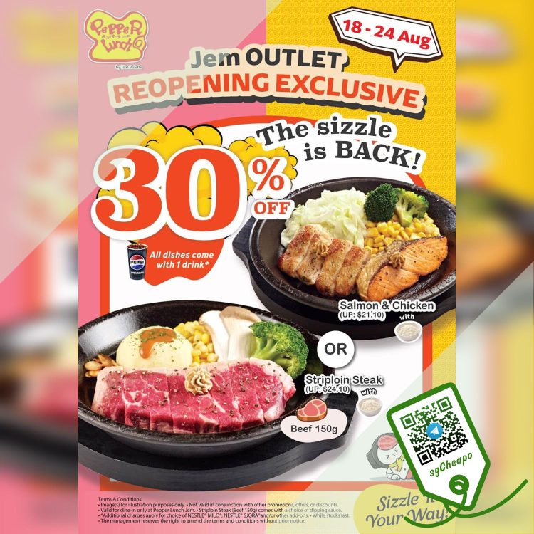 Pepper Lunch Restaurant - 30% OFF Popular Favourites Meals - sgCheapo