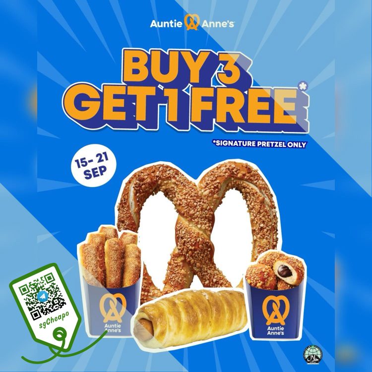 Auntie Anne's - Buy 3 Get 1 FREE Pretzel - sgCheapo