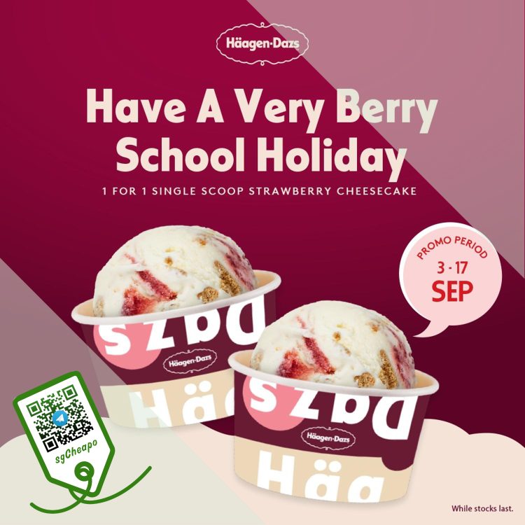 Haagen Dazs - 1-FOR-1 Strawberry Cheesecake Scoop - sgCheapo