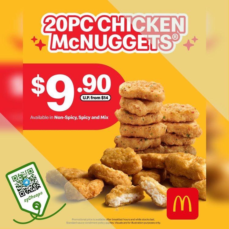 McDonald's - 20pc Chicken McNuggets for $9.90 - sgCheapo