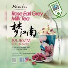 Miss Tea - $3.90 Rose Earl Grey Milk Tea - sgCheapo