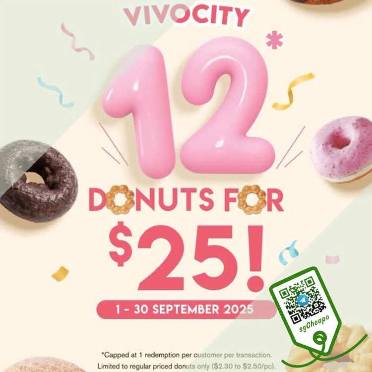Mister Donut - 12 Donuts for $25 - sgCheapo