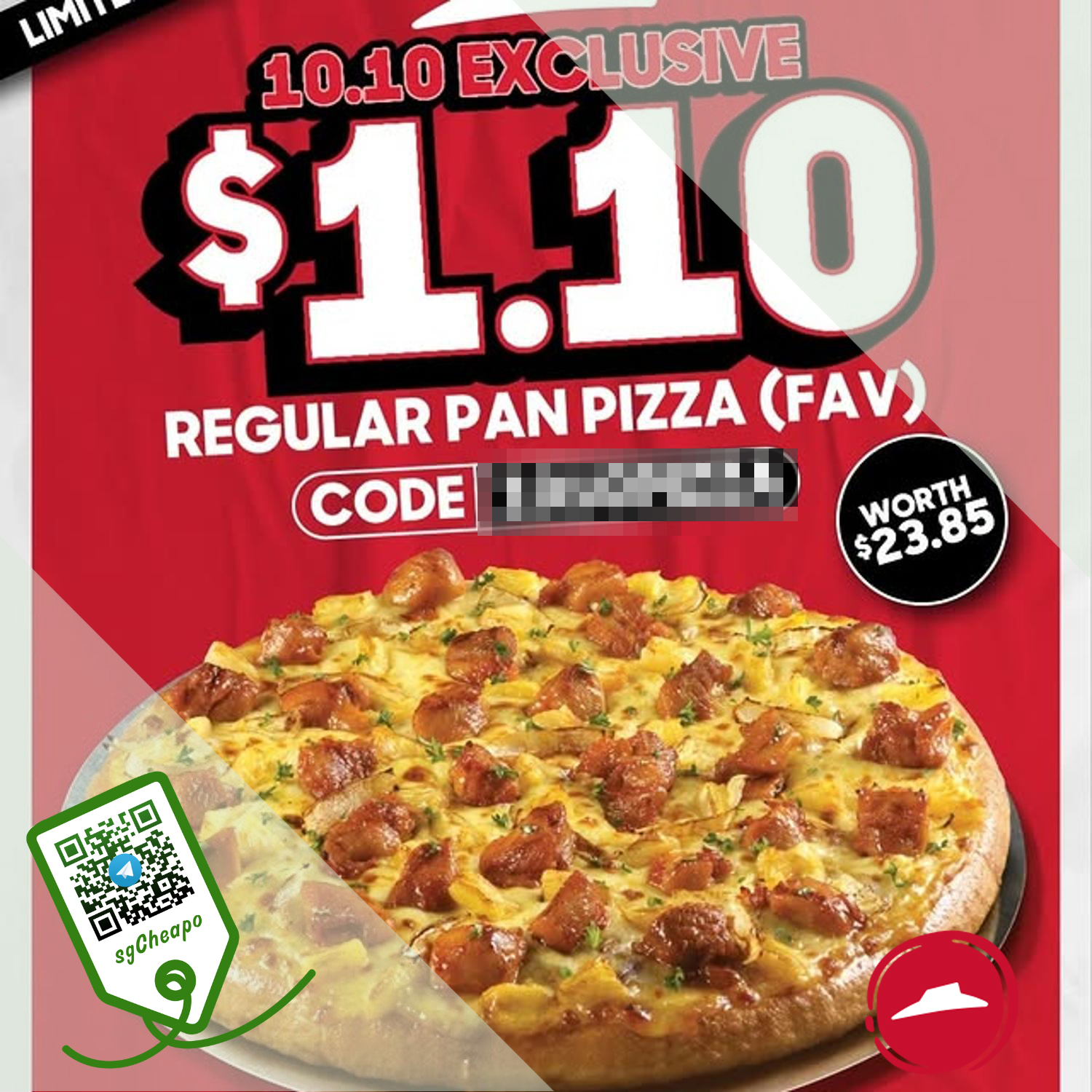 $1.10 Regular Pan Pizza - sgCheapo