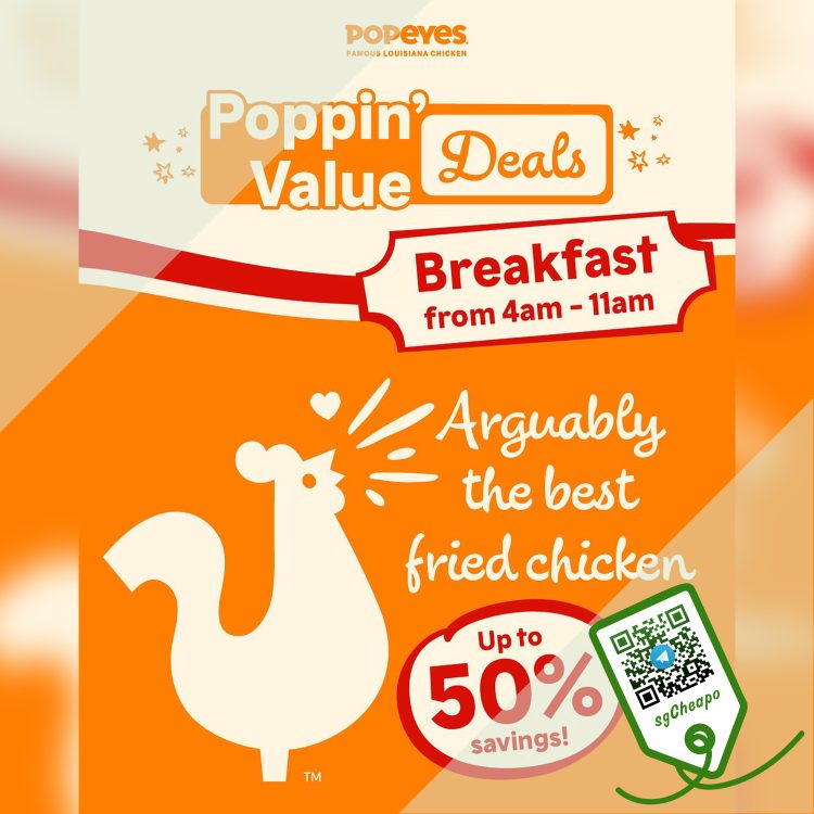Popeyes - Up to 50% OFF Breakfast Deals - sgCheapo