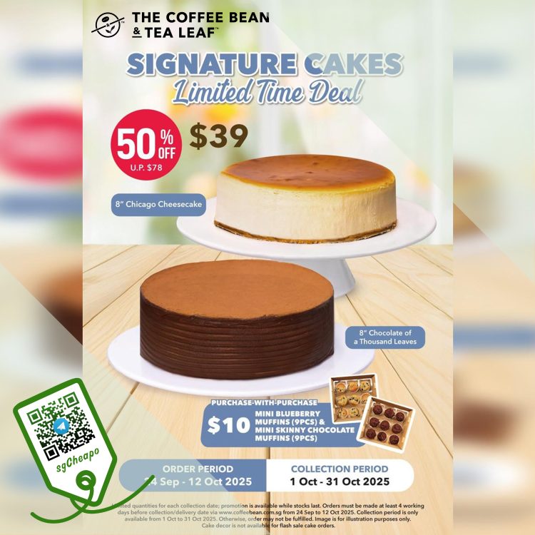 The Coffee Bean & Tea Leaf - 50% OFF Signature Cakes - sgCheapo