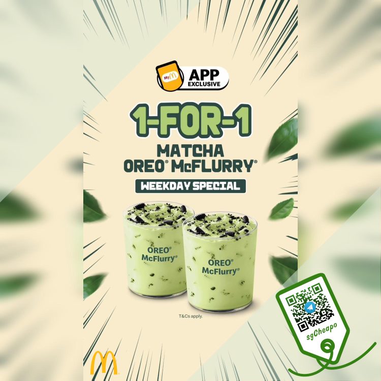 McDonald's - 1-FOR-1 Matcha OREO McFlurry - sgCheapo