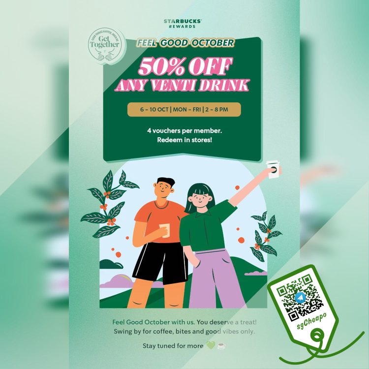 Starbucks - 50% OFF Starbucks - sgCheapo