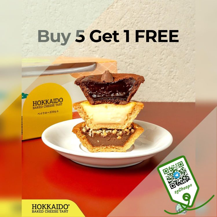 Hokkaido Baked Cheese Tart - Buy 5 and Get 1 FREE Cheese Tart - sgCheapo