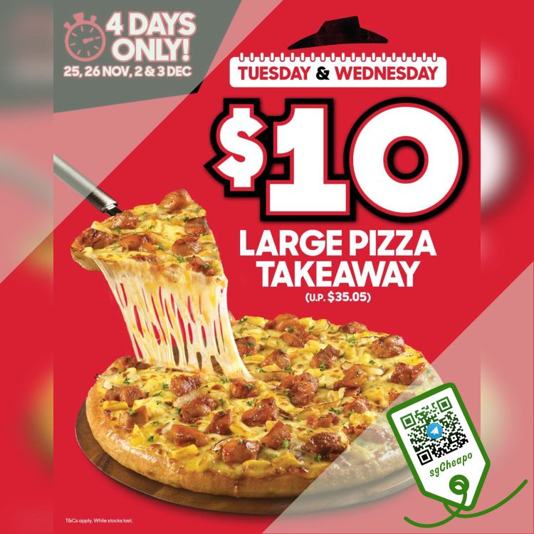 Pizza Hut - $10 Takeaway Large Pizza - sgCheapo