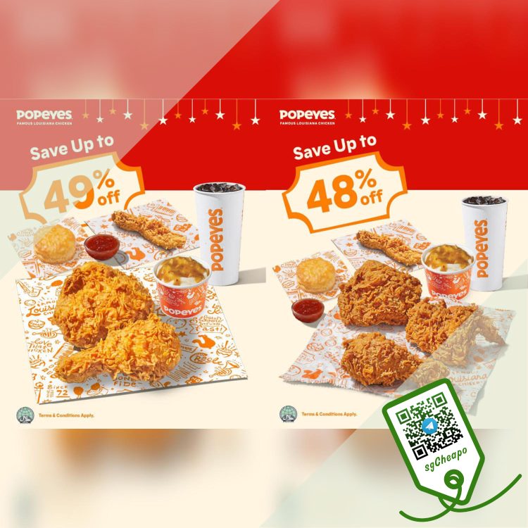 Popeyes - Up to 49% OFF Chicken Festive Combos - sgCheapo