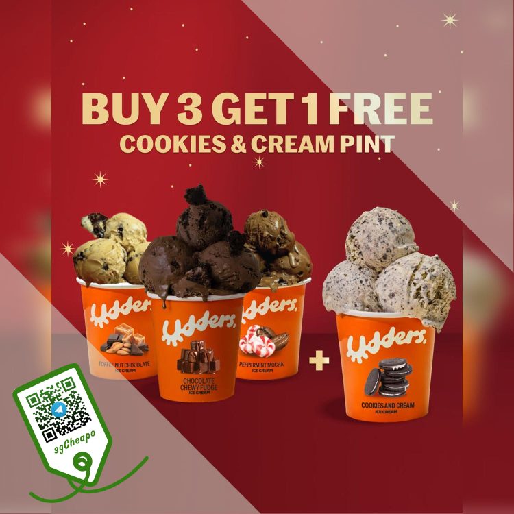 Udders - FREE Cookies & Cream Pint - sgCheapo