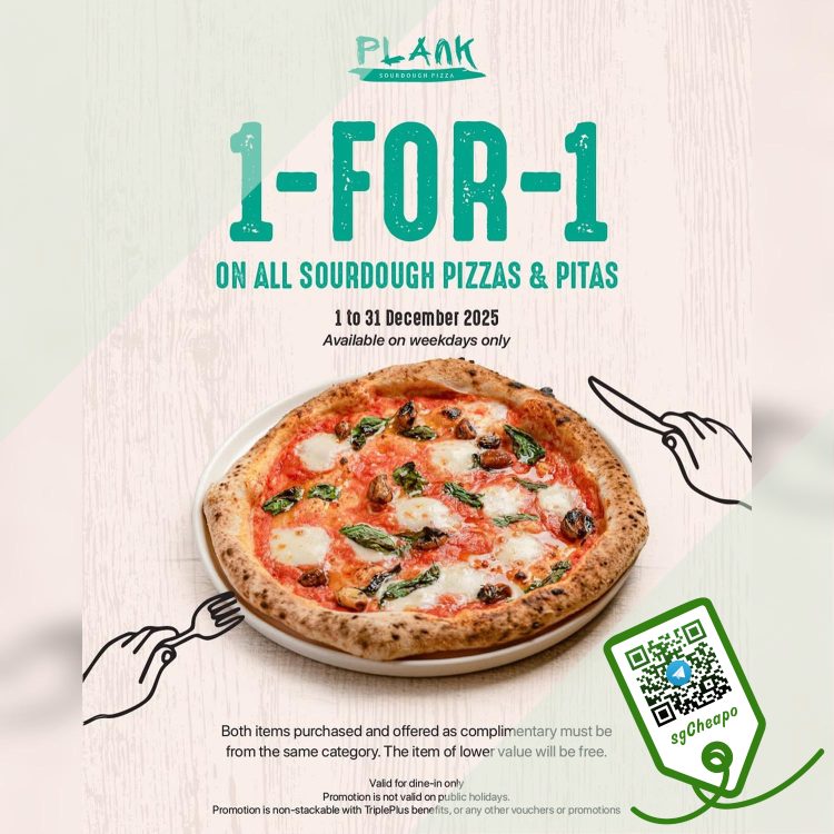 Plank Sourdough Pizza - 1 FOR 1 Sourdough Duo - sgCheapo