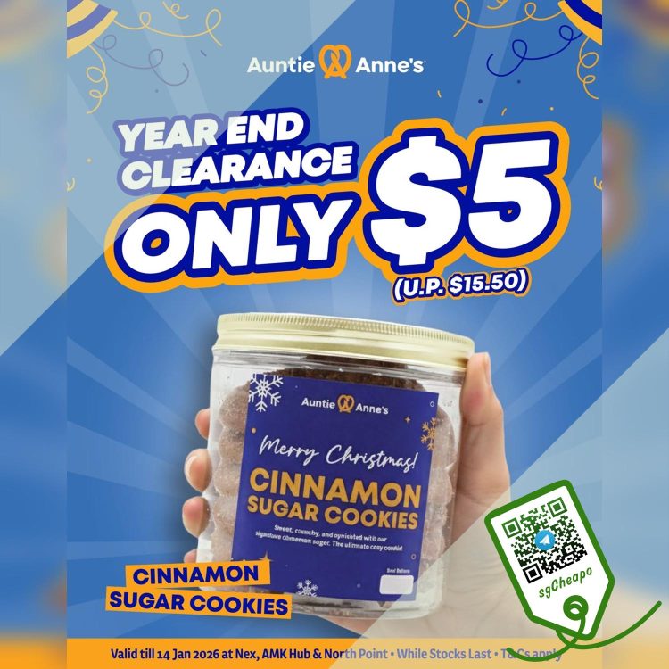 Auntie Anne's - Enjoy Cinnamon Sugar Cookies FOR ONLY $5! - sgCheapo