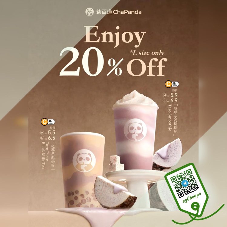 ChaPanda - 20% OFF New Taro Puree Drinks- sgCheapo