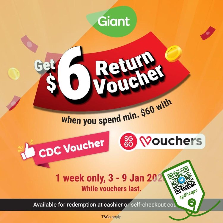 Giant Supermarket - $6 Return Voucher - sgCheapo