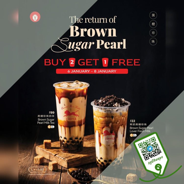 LiHO Tea - BUY 2 GET 1 FREE Brown Sugar Pearl! - sgCheapo