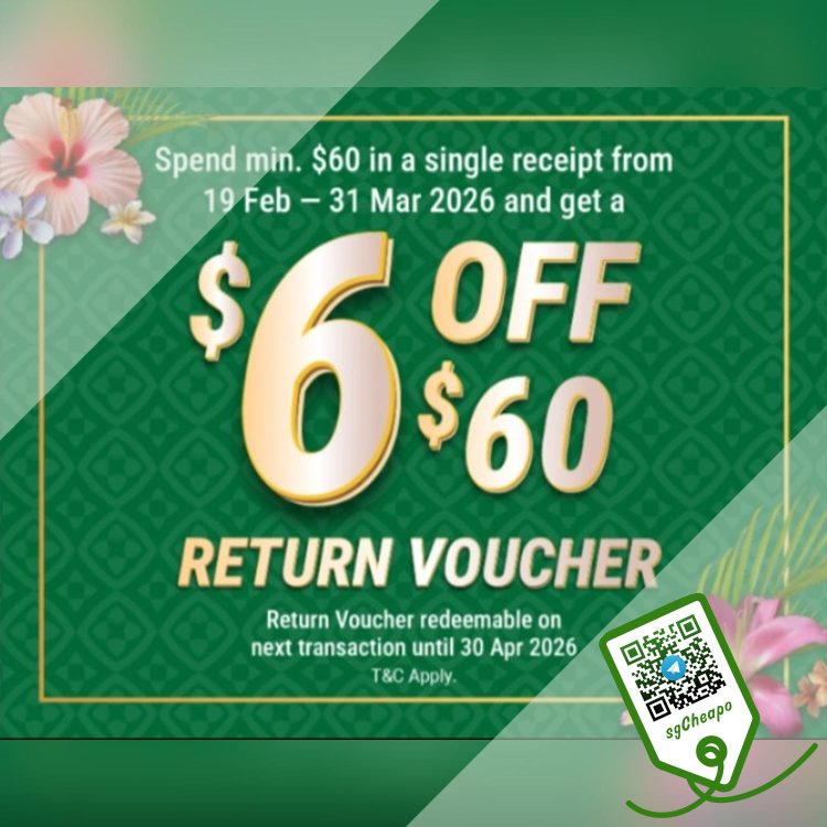 Giant Supermarket - $6 OFF $60 Return Voucher - sgCheapo
