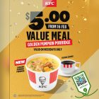 KFC - $5 Golden Pumpkin Porridge Value Meal - sgCheapo