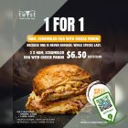 Twyst Pasta - 1-FOR-1 Ham, Scrambled Egg & Cheese Panini- sgCheapo