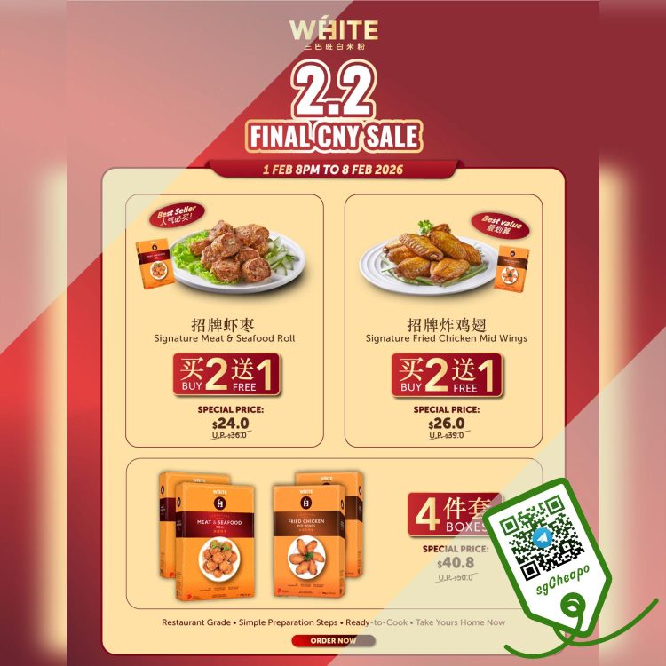 White Restaurant - Buy 2 Get 1 FREE Final CNY Sale- sgCheapo