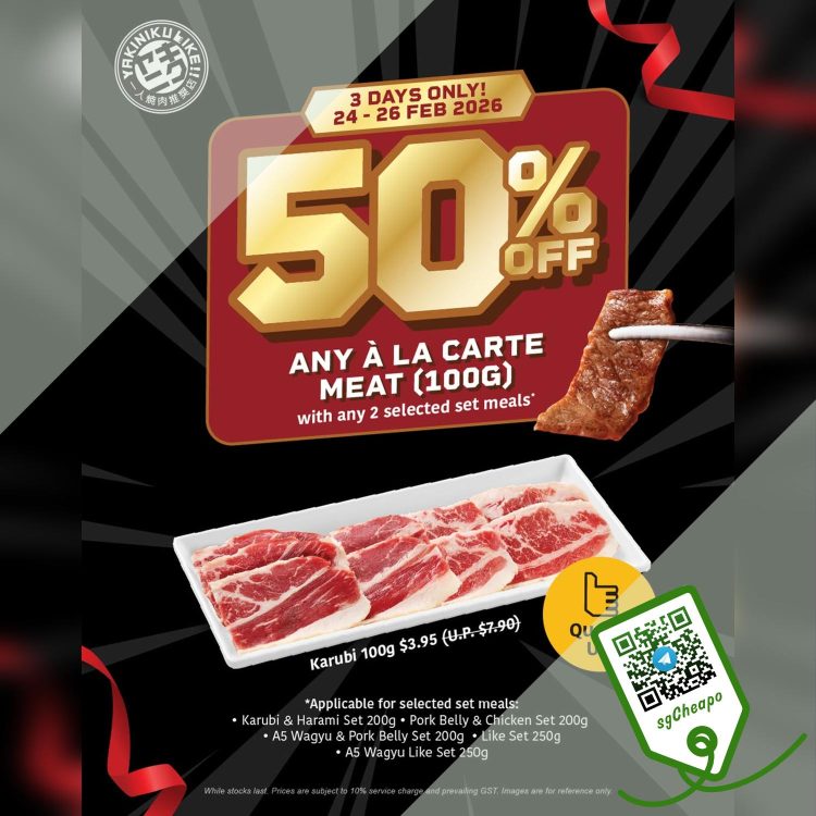 Yakiniku Like - 50% OFF Any A La Carte Meat (100g) - sgCheapo