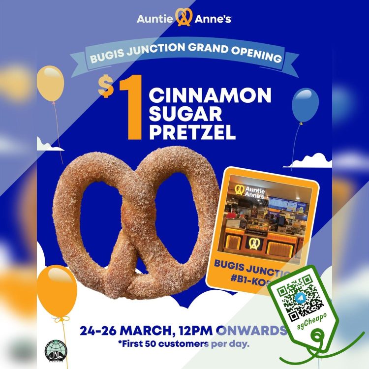 Auntie Anne's - $1 Cinnamon Pretzel - sgCheapo