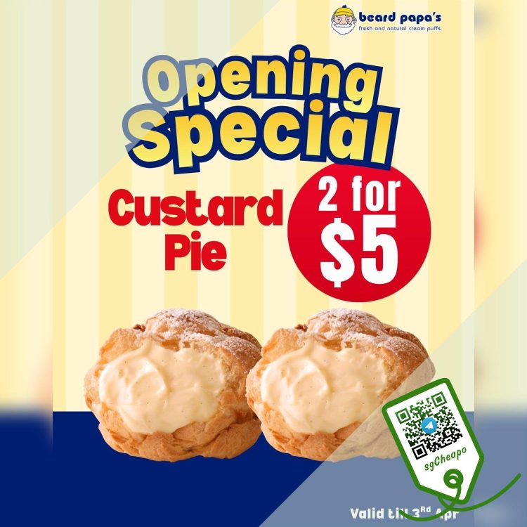 Beard Papa's - $5 2 Custard Pie Cream Puffs - sgCheapo
