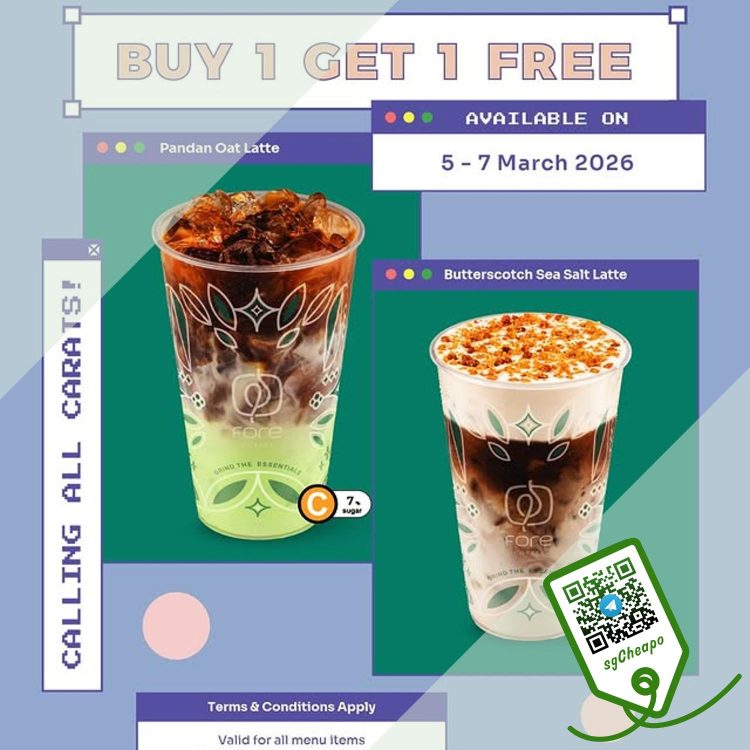 Fore Coffee - Buy 1 Get 1 FREE Promotion - sgCheapo