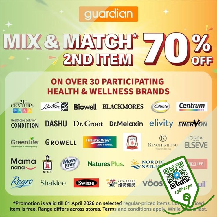 Guardian - 70% OFF Second Item - sgCheapo