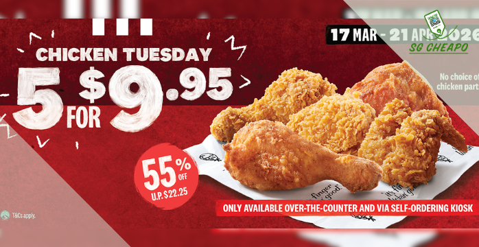 KFC - $9.95 5 pcs of Chicken - sgCheapo