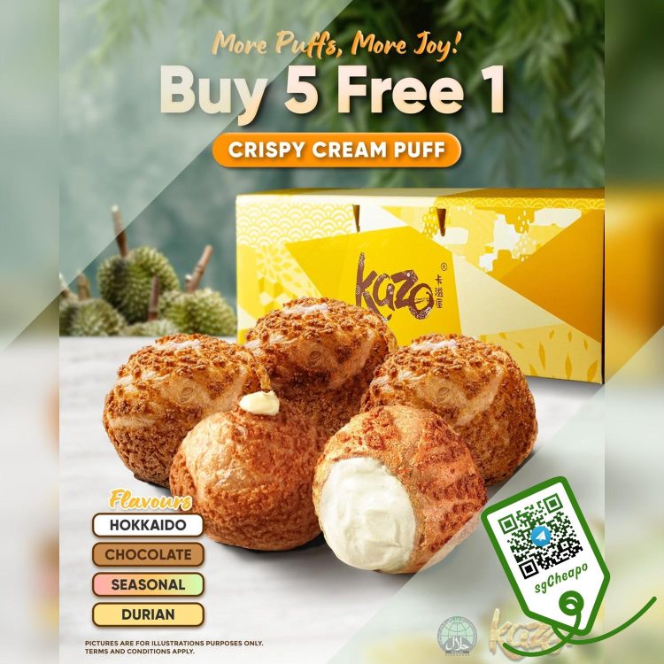 Kazo - Buy 5 Get 1 FREE Crispy Cream Puff - sgCheapo