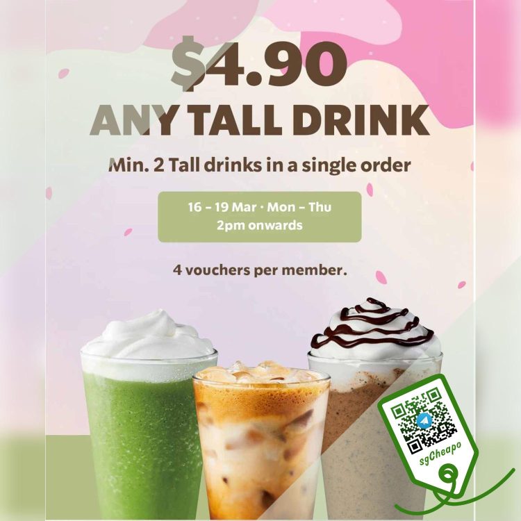 Starbucks - $4.90 Tall Drinks - sgCheapo