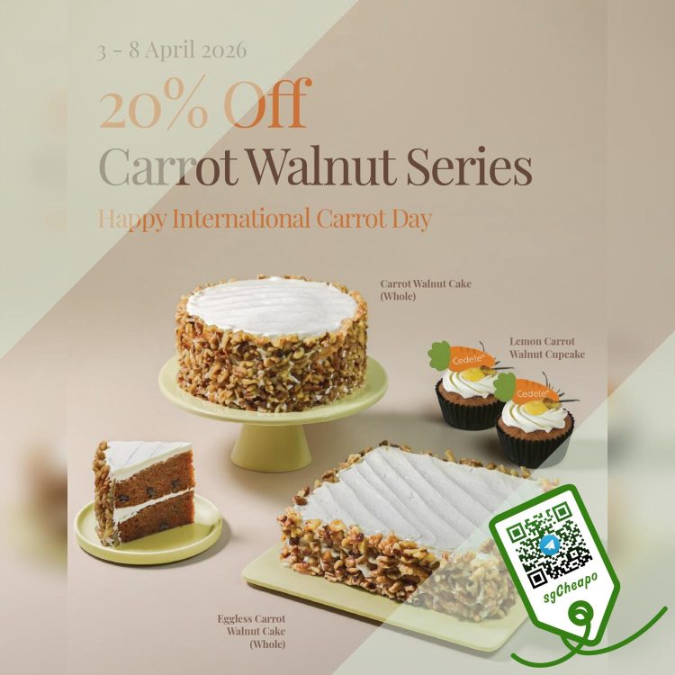 Cedele - 20% OFF Carrot Walnut Series - sgCheapo