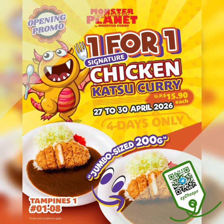 Monster Planet - 1 FOR 1 Chicken Katsu Curry - sgCheapo