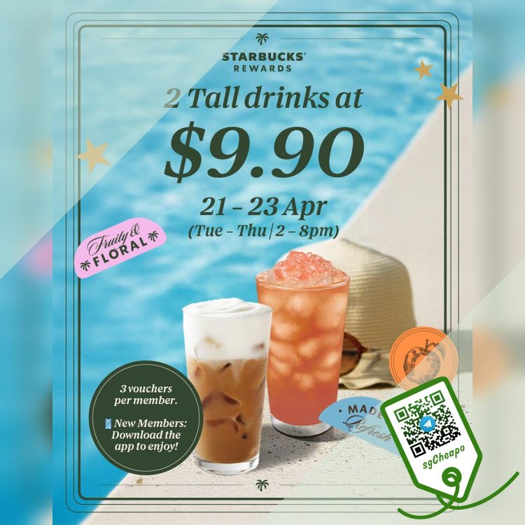 Starbucks - 2 Tall Drinks FOR $9.90 - sgCheapo