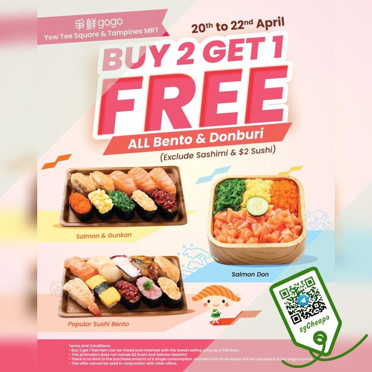 Sushi Express - Buy 2 Get 1 FREE Bento & Donburi - sgCheapo