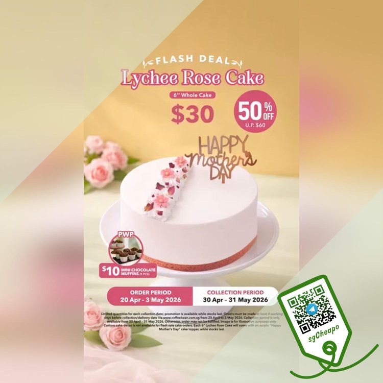 The Coffee Bean & Tea Leaf - 50% OFF on Lychee Rose Cake - sgCheapo
