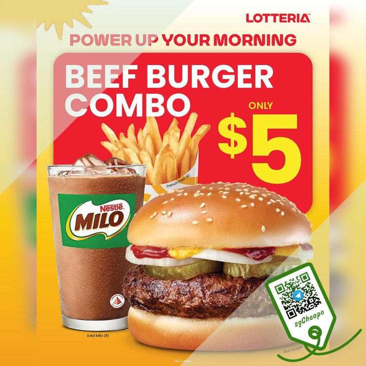Lotteria - $5 Beef Burger Combo - sgCheapo